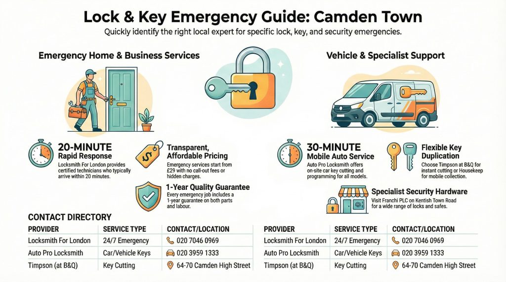 4 Emergency Locksmith Services in Camden Town
