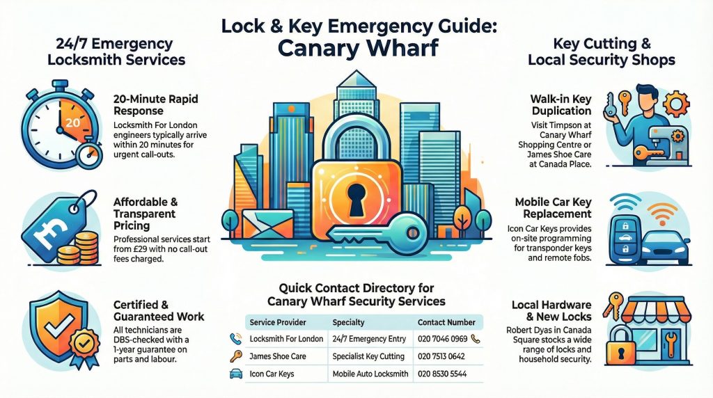 4 Emergency Locksmith Services in Canary Wharf