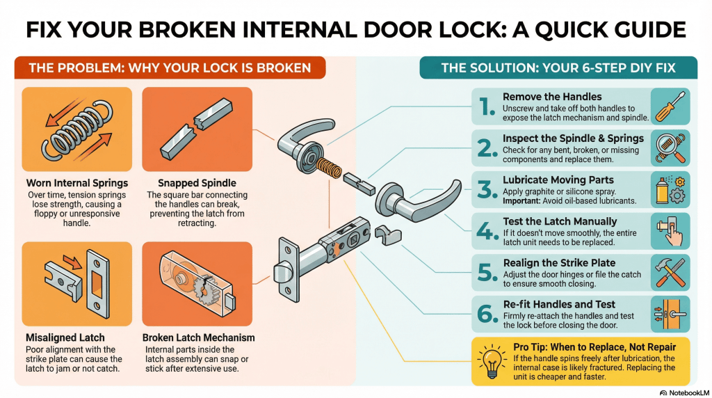 FIX YOUR BROKEN INTERNAL DOOR LOCK - A QUICK GUIDE