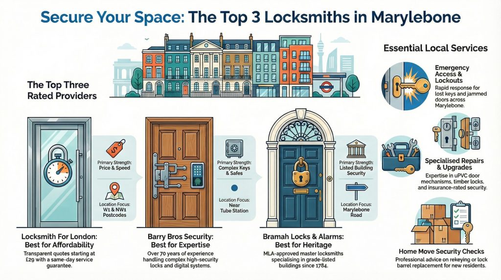 The Top 3 Locksmiths in Marylebone